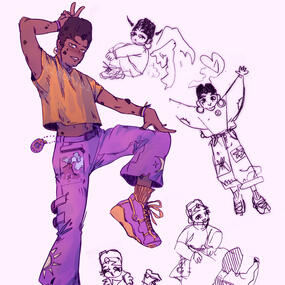 Digital Doodle + Traditional Art Ink Cartoon Doodles (OC Art)